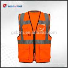 Orange gelb arbeiten reflektierende Sicherheit Westen Warn Warnweste Arbeitskleidung mit Taschen